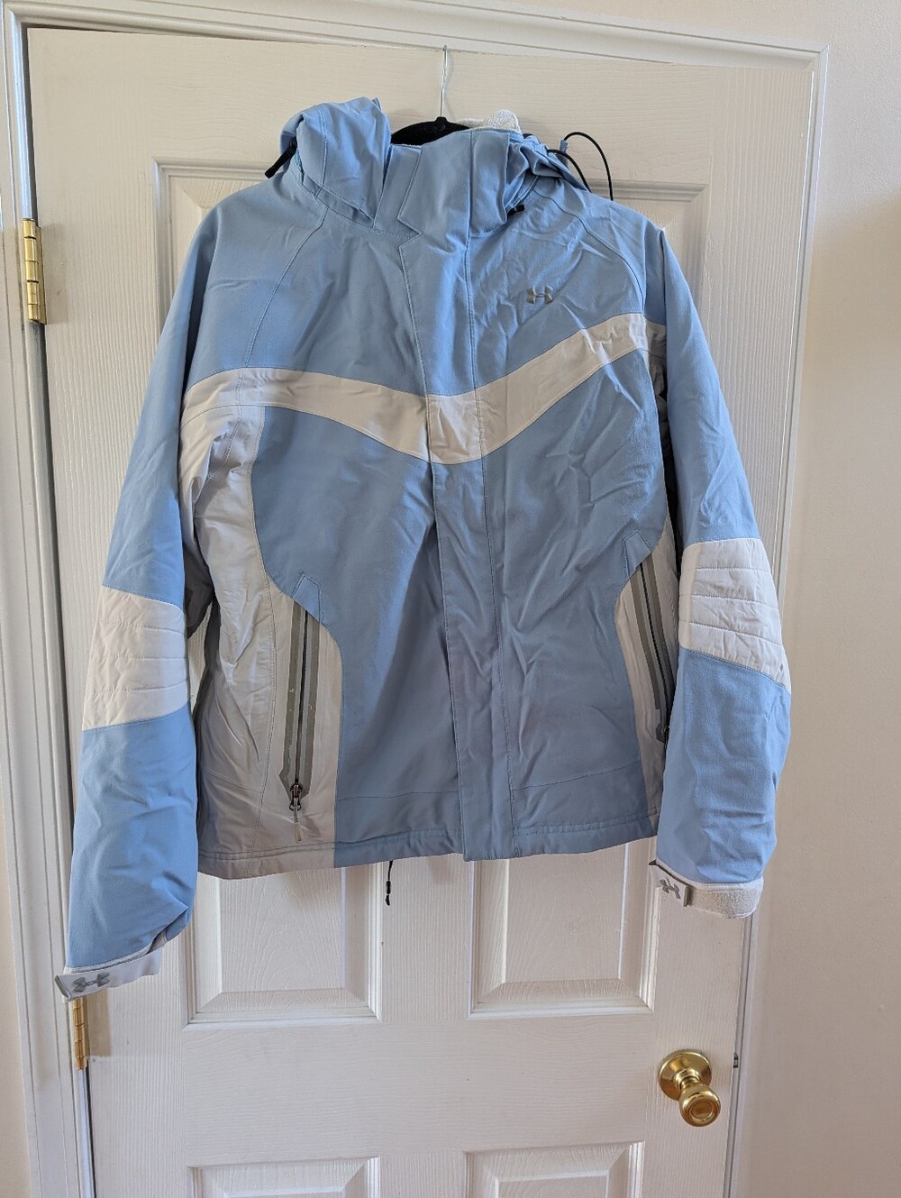Under Armour Light Blue and White Women's Hooded Jacket